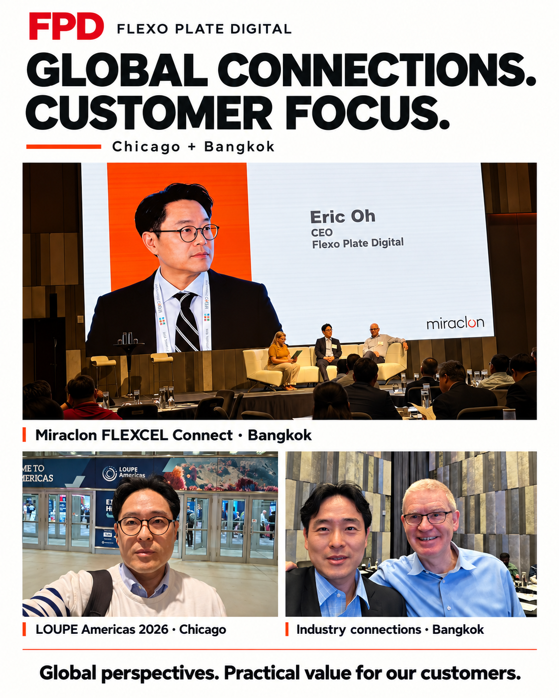 Sorotan kegiatan FPD: Eric Oh di Loupe Americas, Chicago, dan Miraclon Flexcel Connect, Bangkok